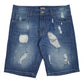 Mens Blue Mod Distressed Denim Shorts