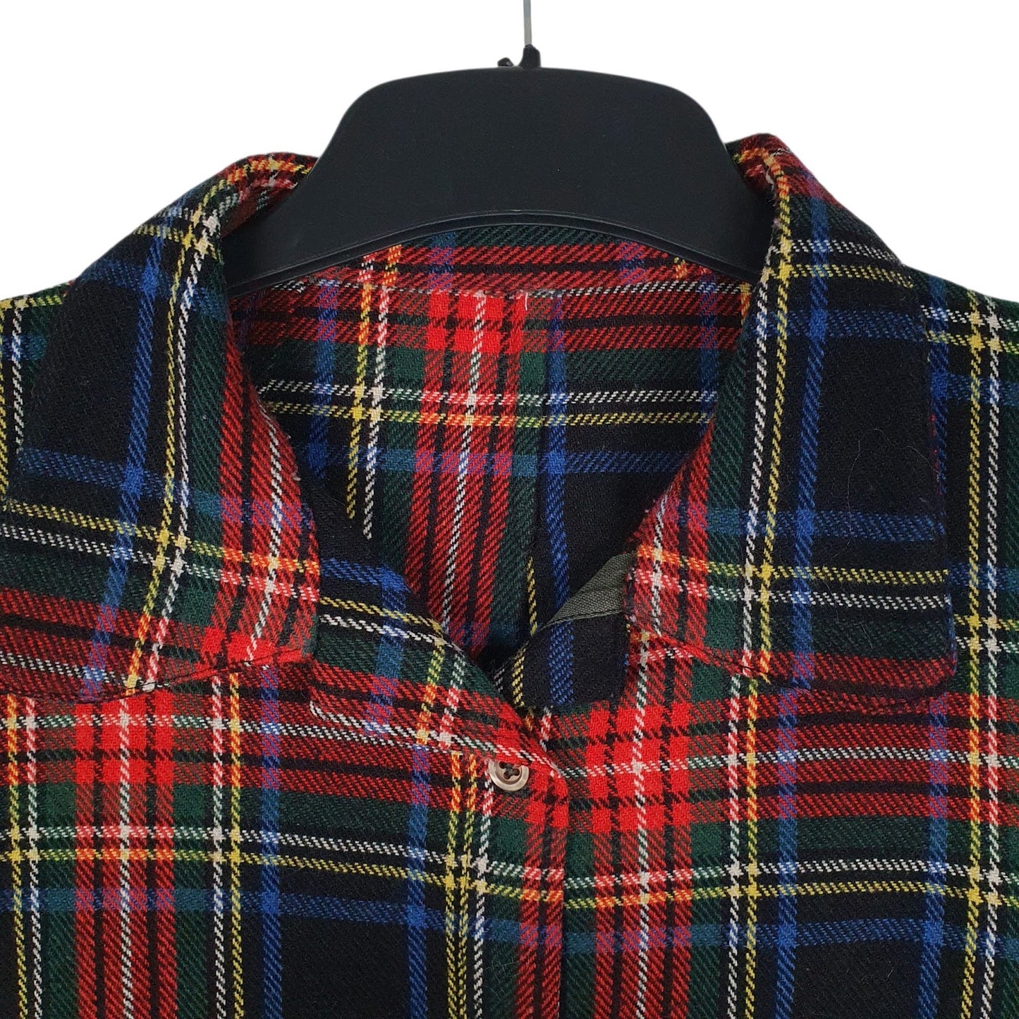 Womens Navy Unbranded Plaid Flannel Jacket  Shirt