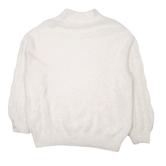 Womens Cream Glacier Fluffy Knit Crewneck Jumper