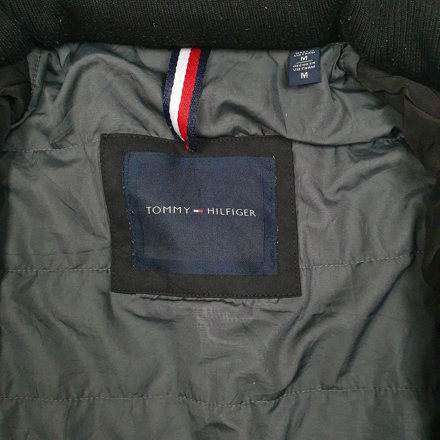 Mens Black Tommy Hilfiger Padded Windbreaker  Coat