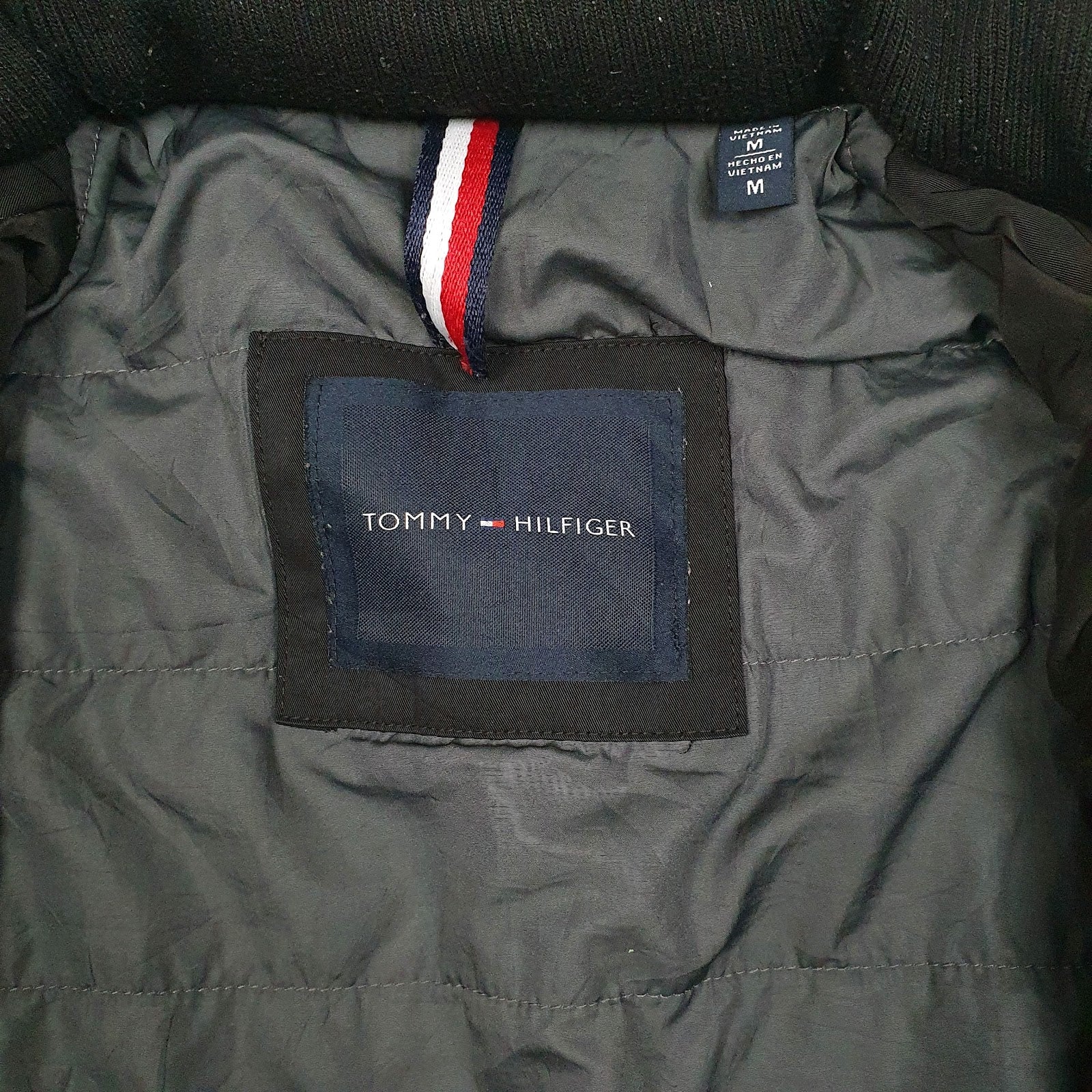 Mens Black Tommy Hilfiger Padded Windbreaker  Coat