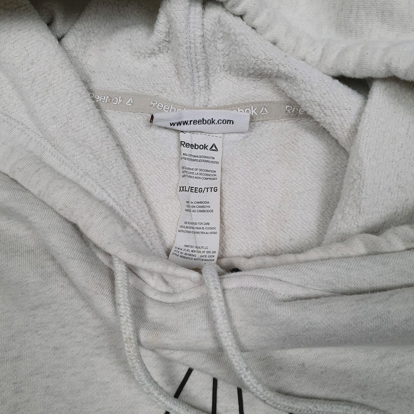 Mens Grey Reebok  Hoodie Jumper