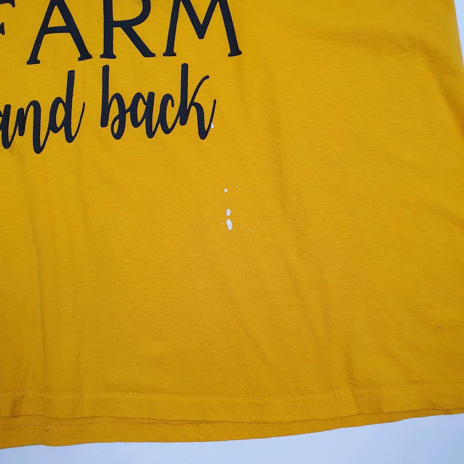 Mens Yellow Fruit Of The Loom Farm Love  T Shirt