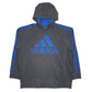 Mens Grey Adidas Spellout Hoodie Jumper