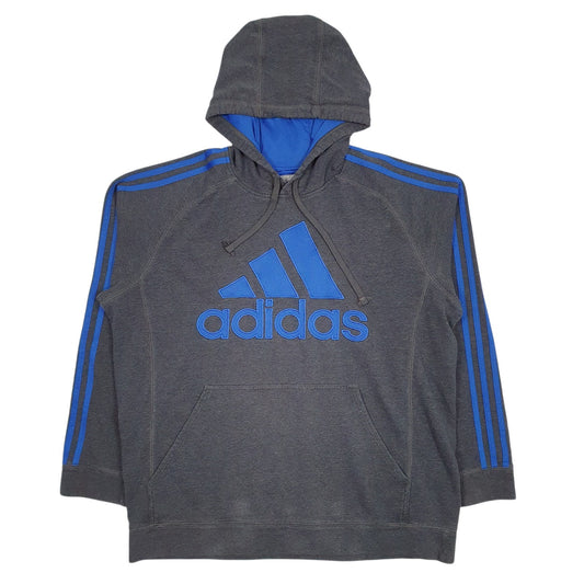 Mens Grey Adidas Spellout Hoodie Jumper