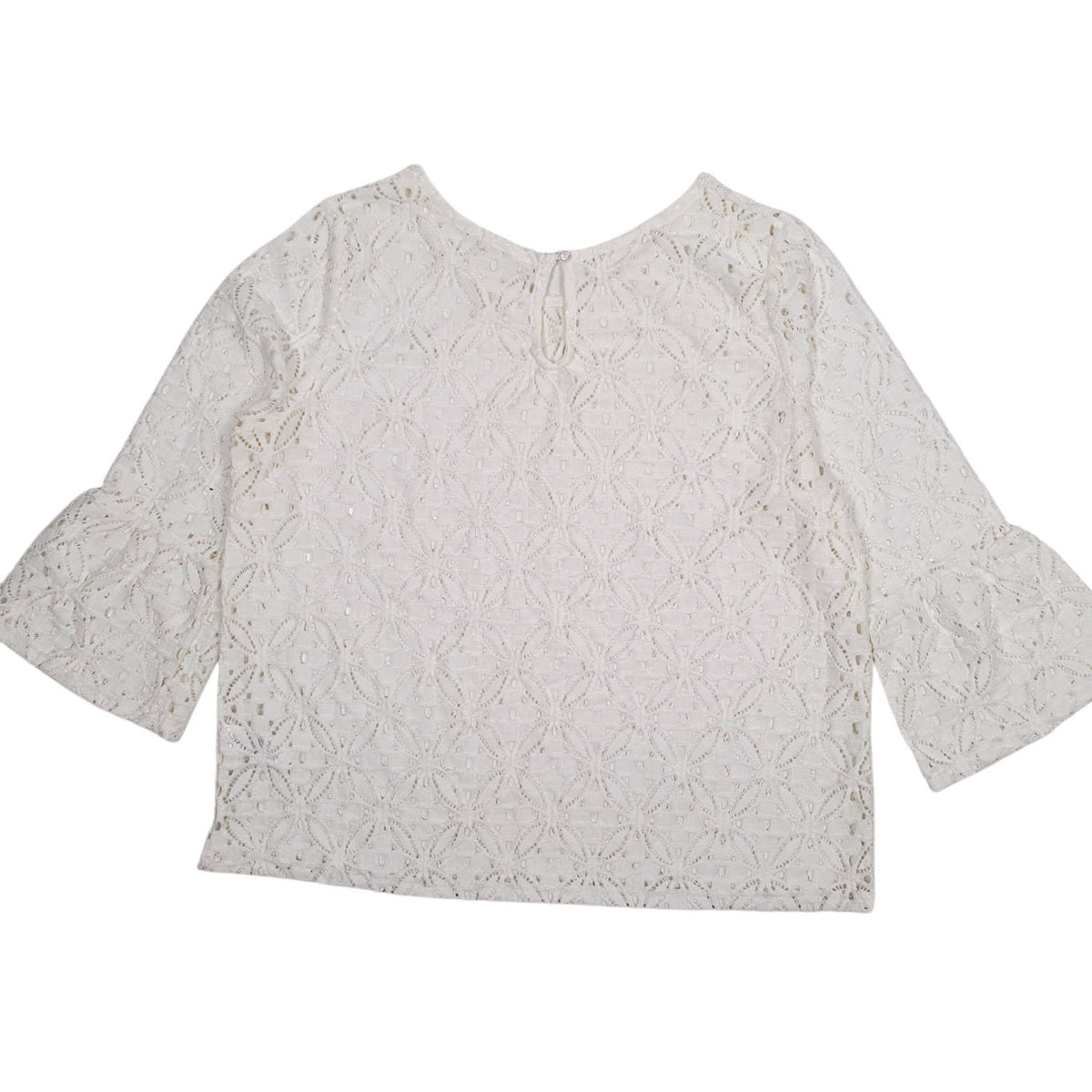 Womens White Atmosphere Mesh Flared Cuffs  T Shirt