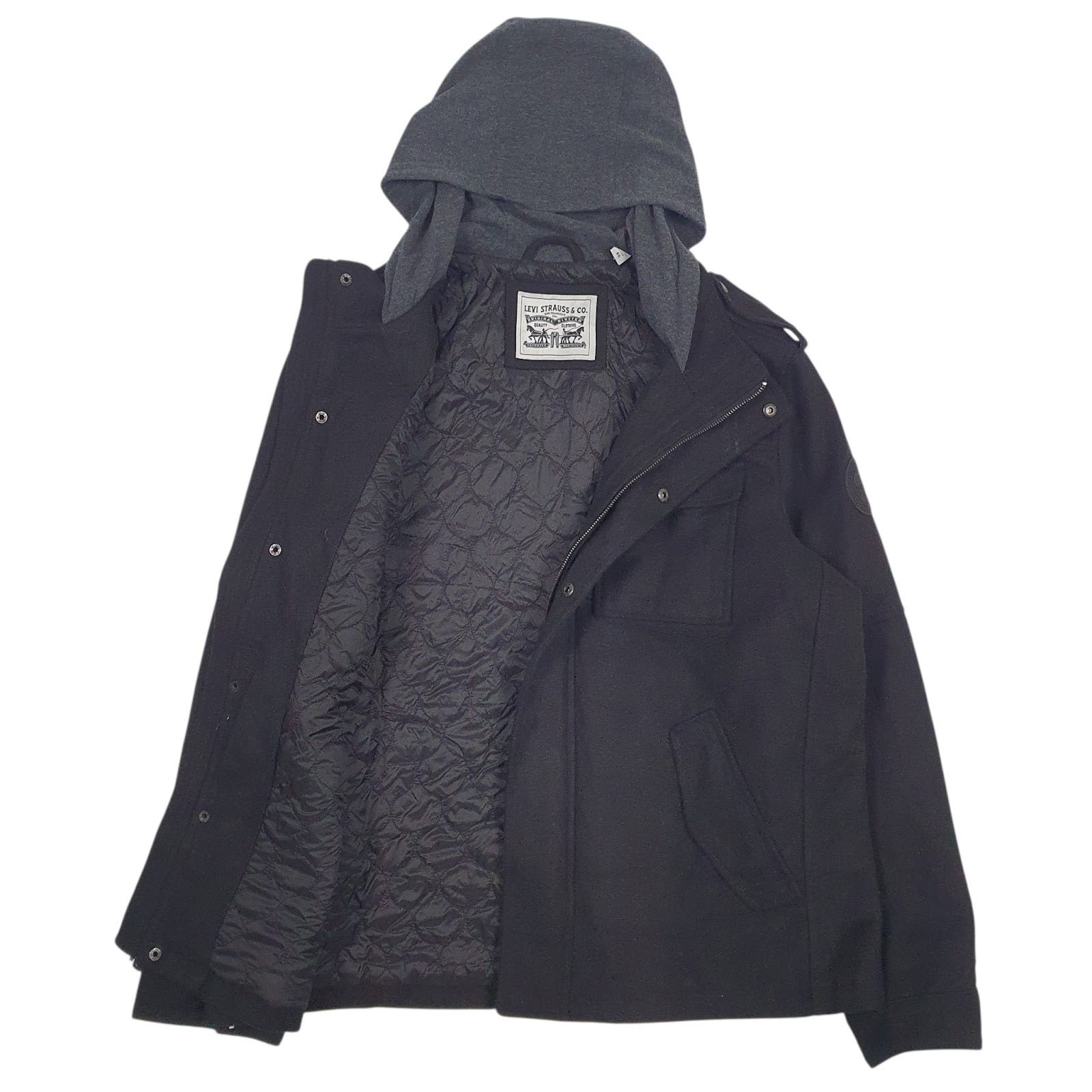 Mens Black Levis   Coat