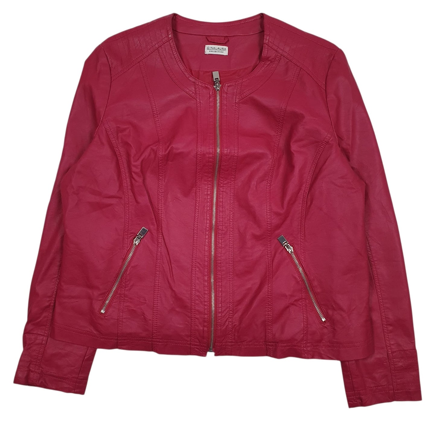 Womens Pink Gina Laura Faux Leather  Coat