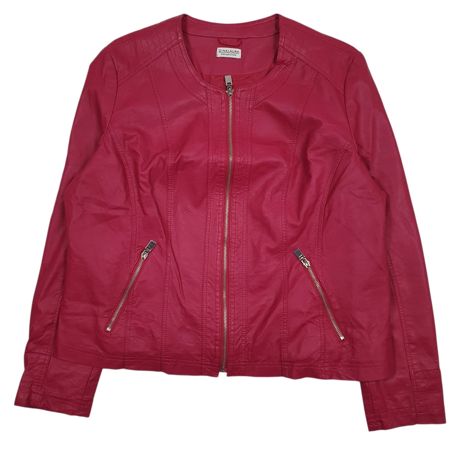 Womens Pink Gina Laura Faux Leather  Coat