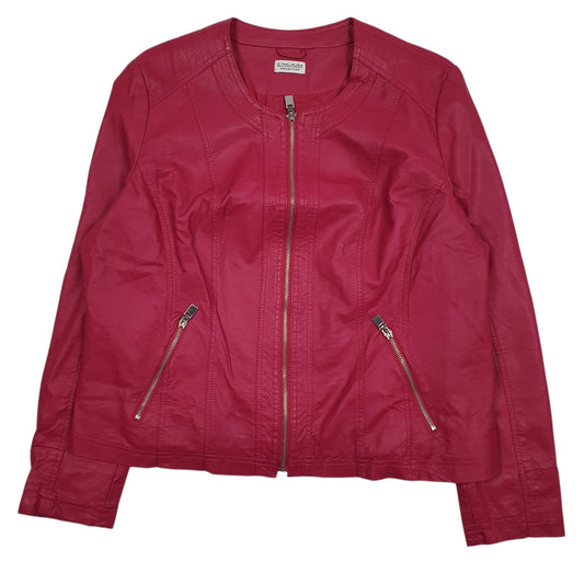 Womens Pink Gina Laura Faux Leather  Coat