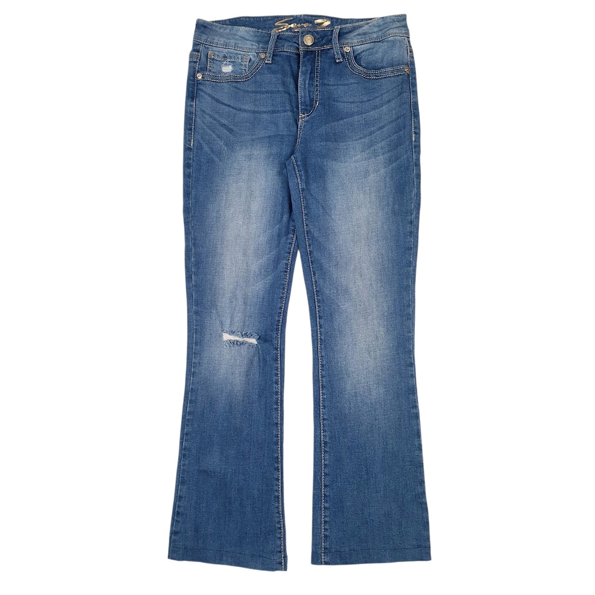 Womens Blue Seven7 Distressed Casual JeansW30 L28