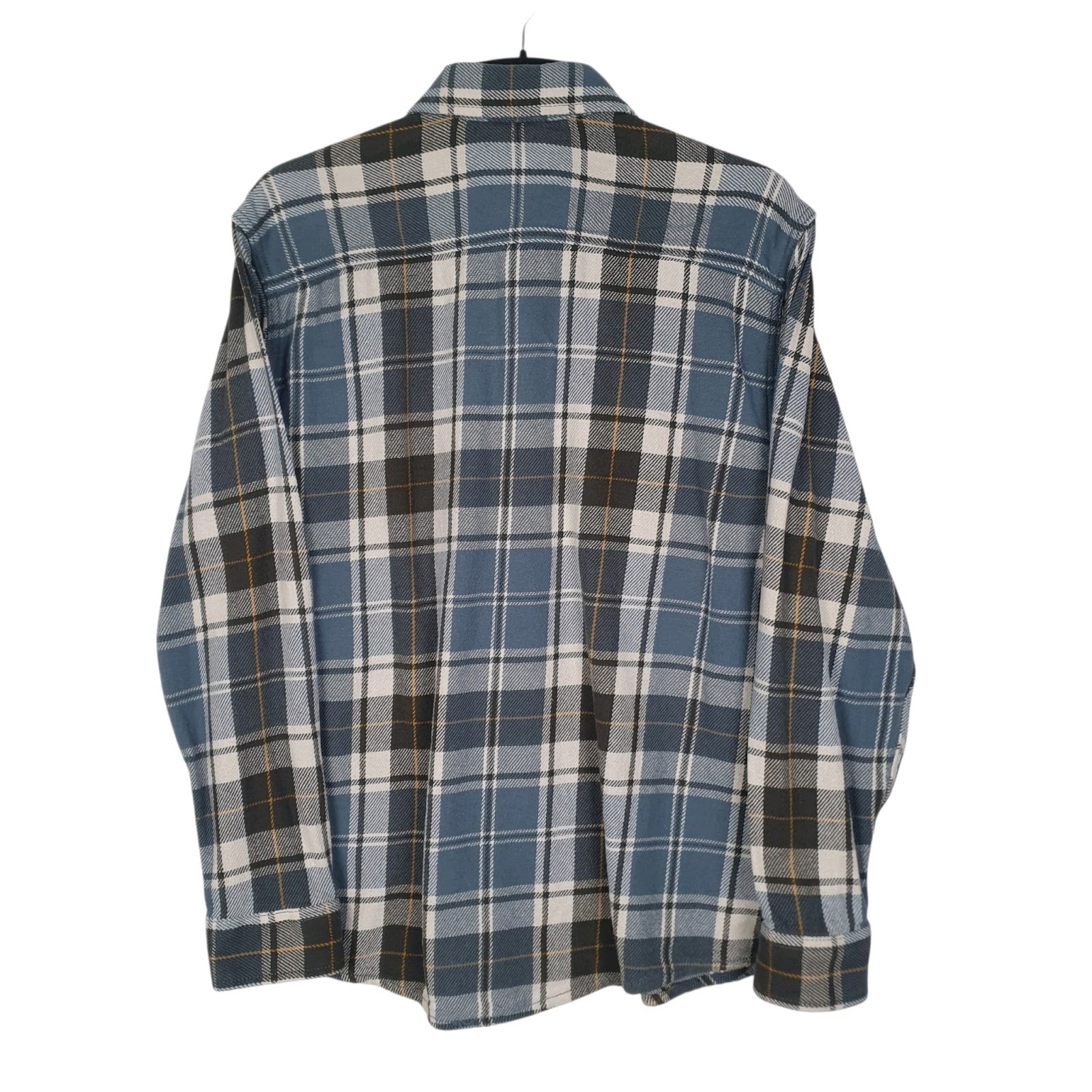 Mens Blue Eddie Bauer Heavyweight Canvas Plaid  Shirt