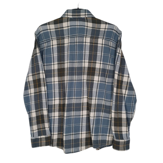 Mens Blue Eddie Bauer Heavyweight Canvas Plaid  Shirt