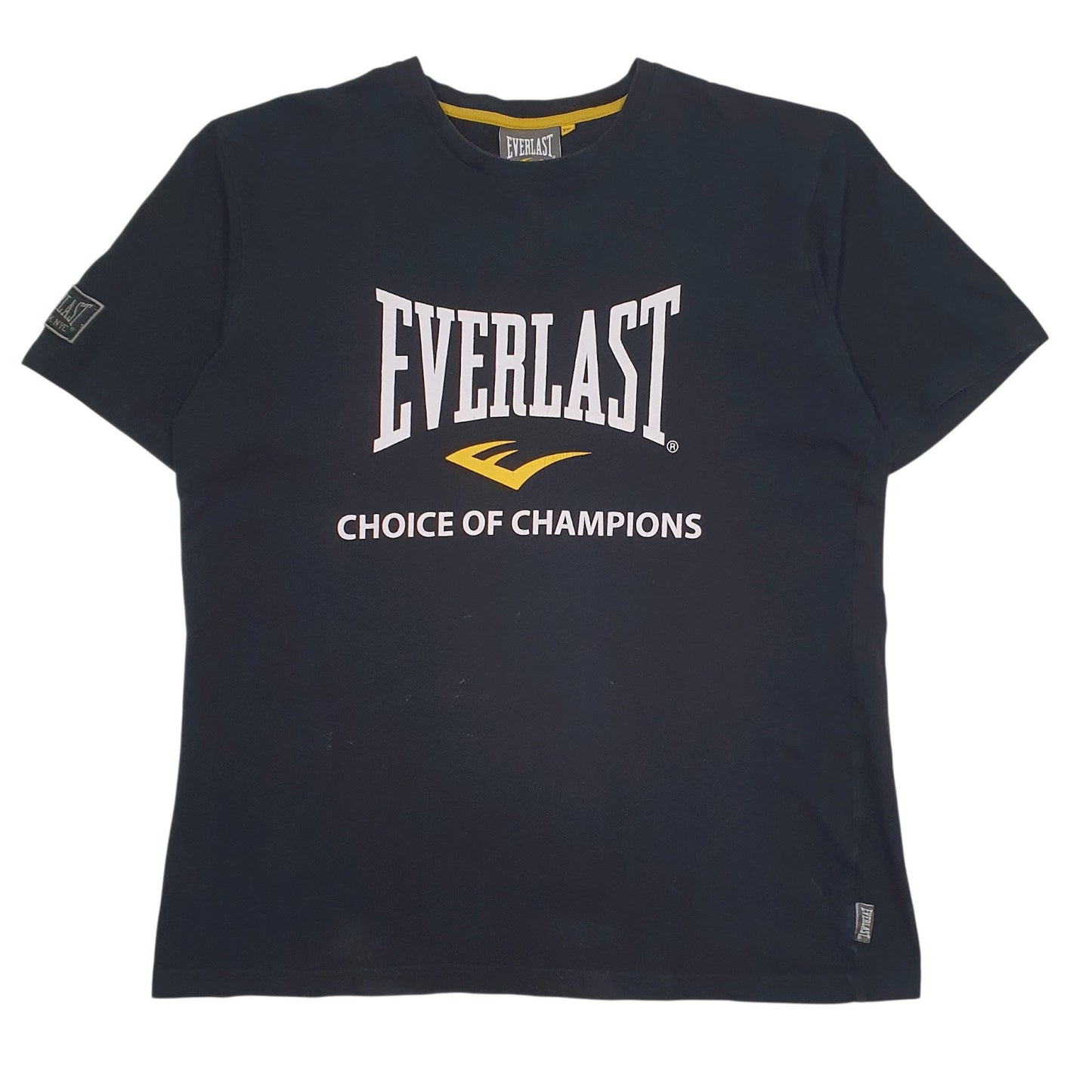 Mens Black Everlast Spellout Short Sleeve T Shirt
