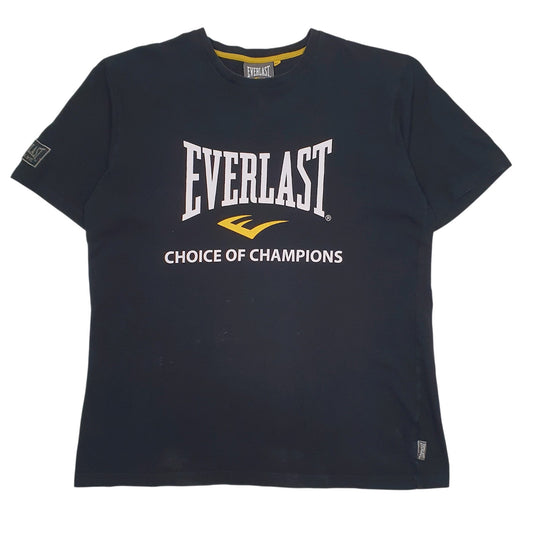 Mens Black Everlast Spellout Short Sleeve T Shirt
