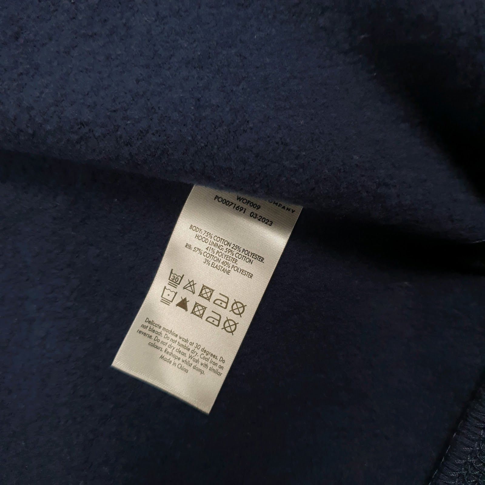 Womens Navy Crew Clothing Co Hoodie Full Zip Jumper