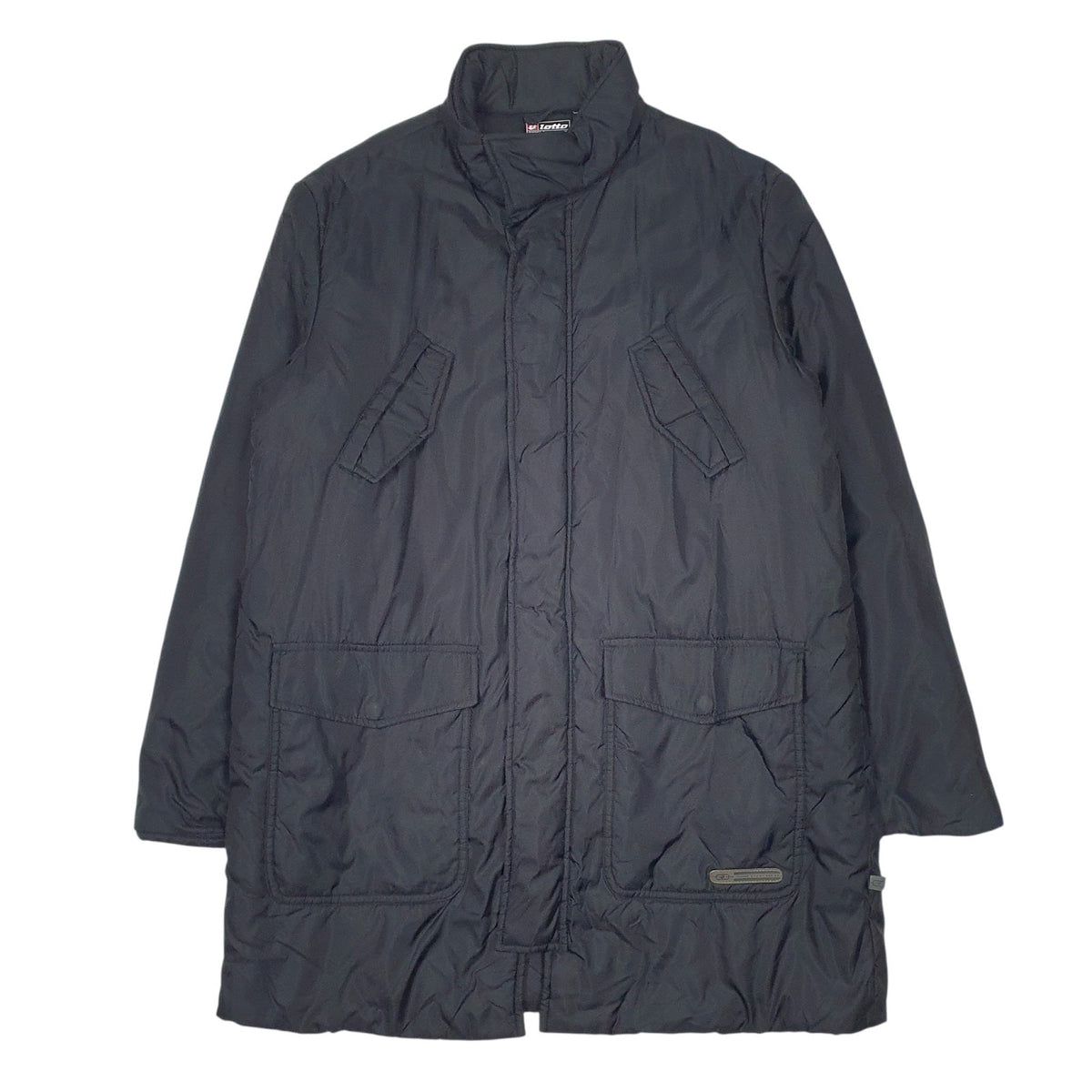 Mens Black Lotto Longline  Coat