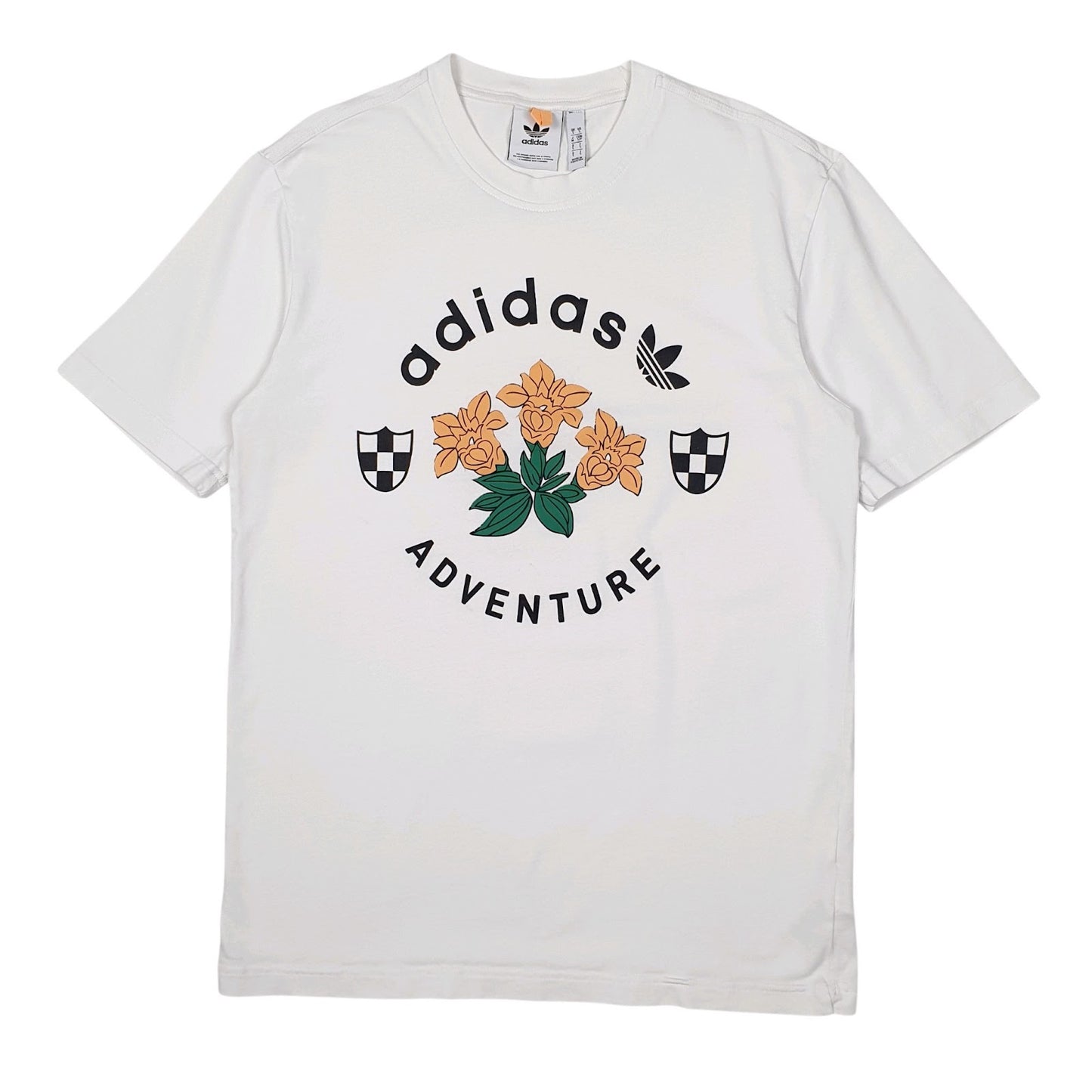 Mens White Adidas Adventure Short Sleeve T Shirt