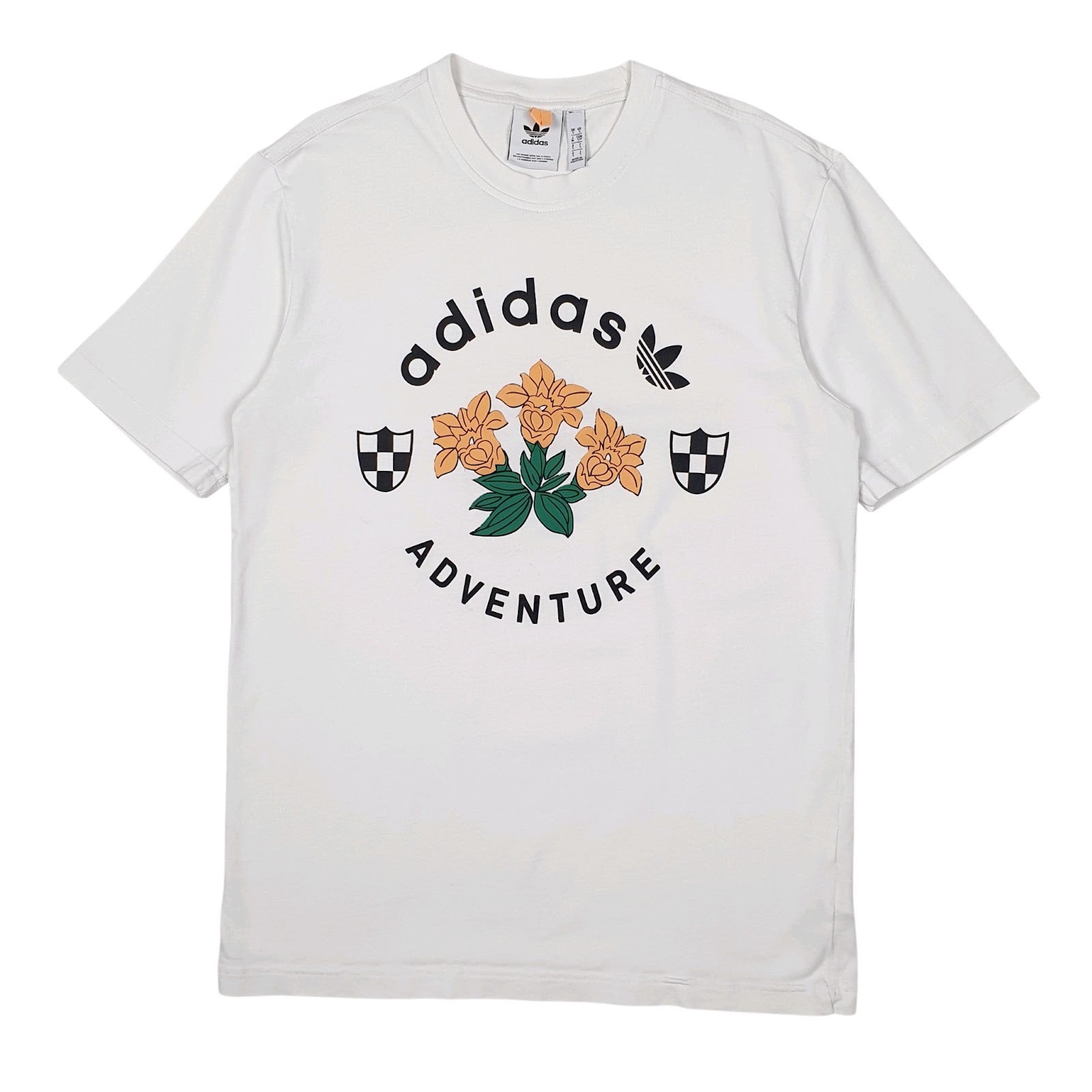Mens White Adidas Adventure Short Sleeve T Shirt