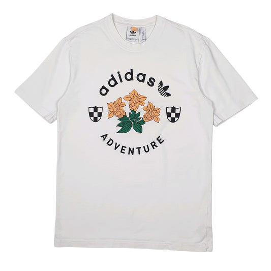 Mens White Adidas Adventure Short Sleeve T Shirt