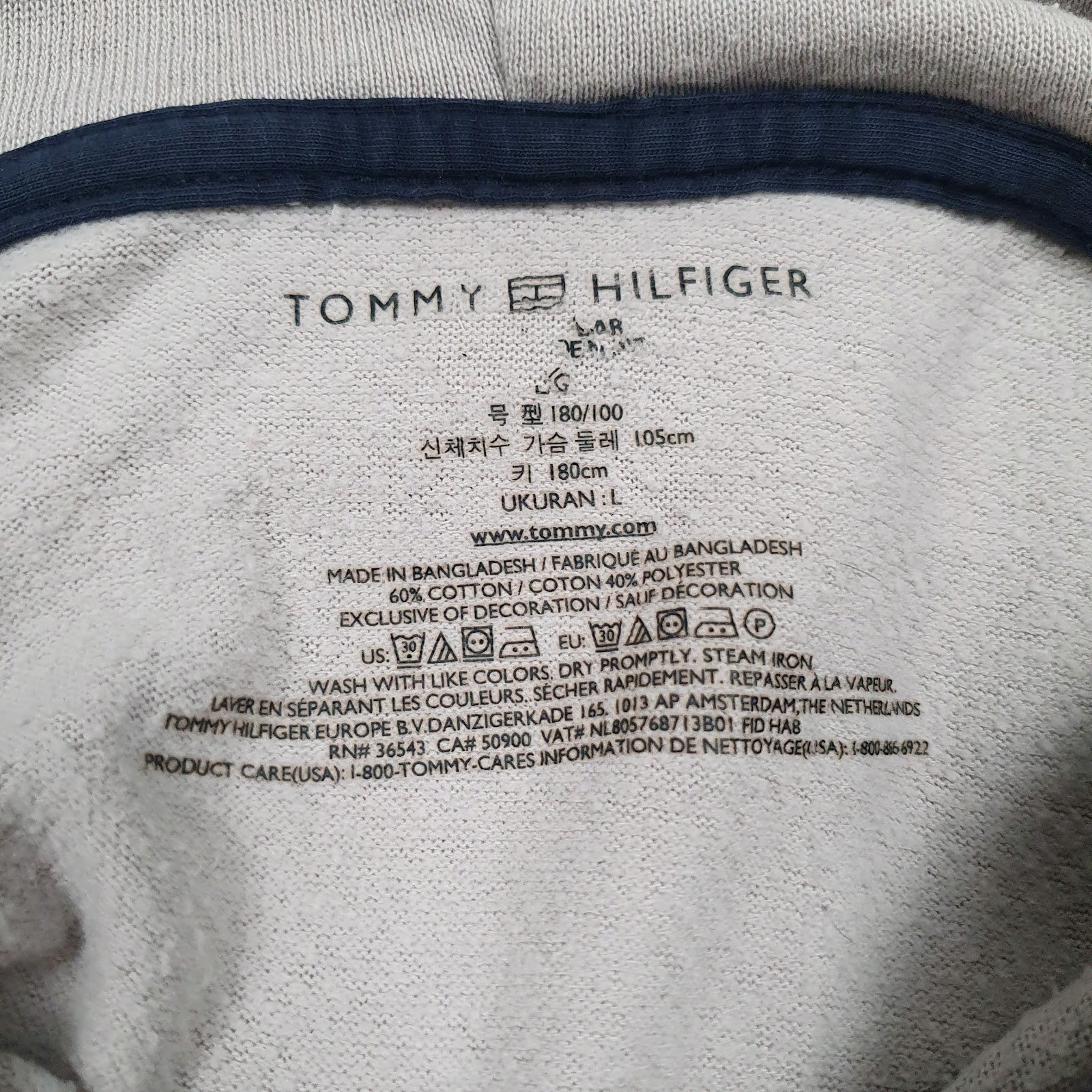 Mens Grey Tommy Hilfiger Lightweight Hoodie Jumper