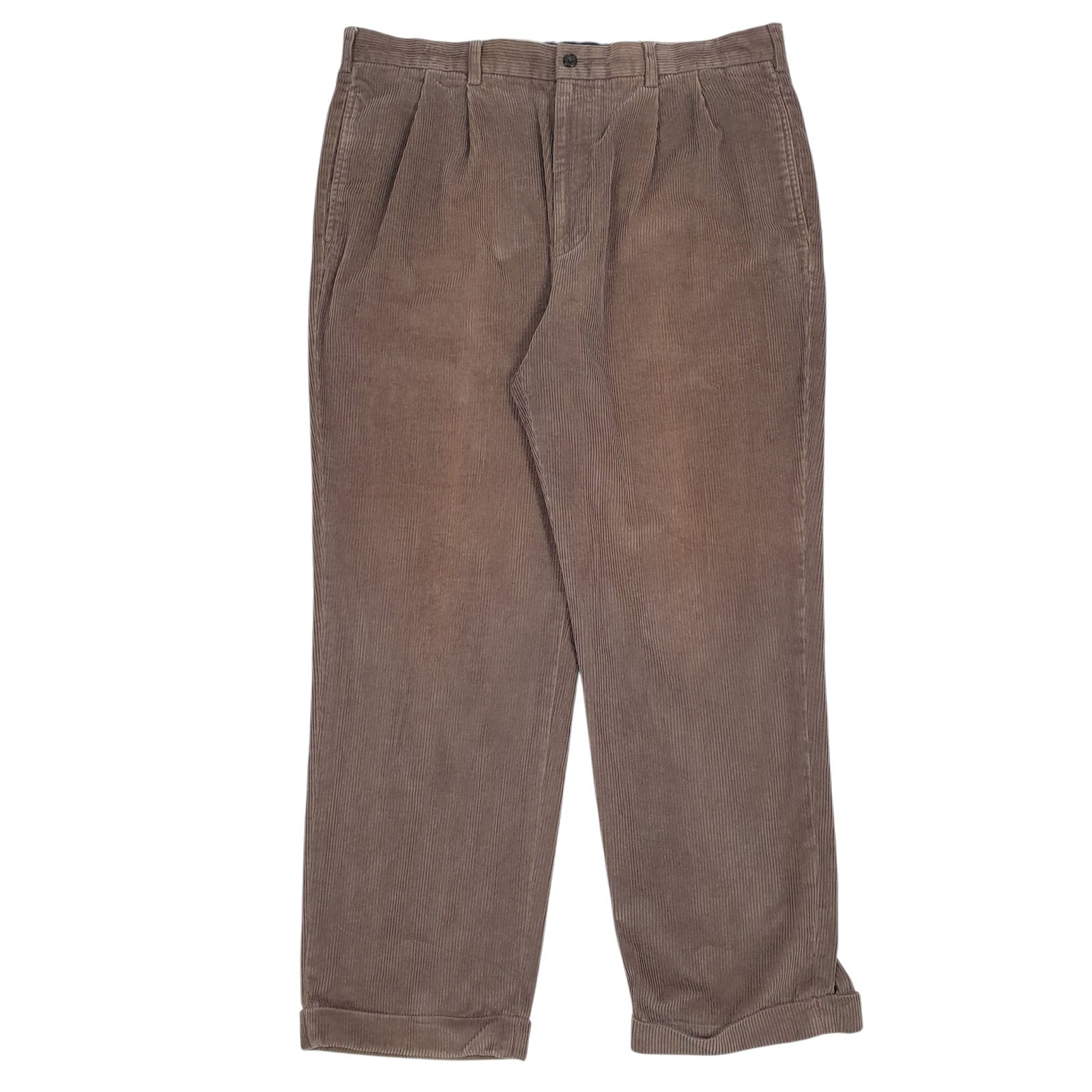 Mens Brown Brooks Brothers Elliot Pleated Corduroy Trousers