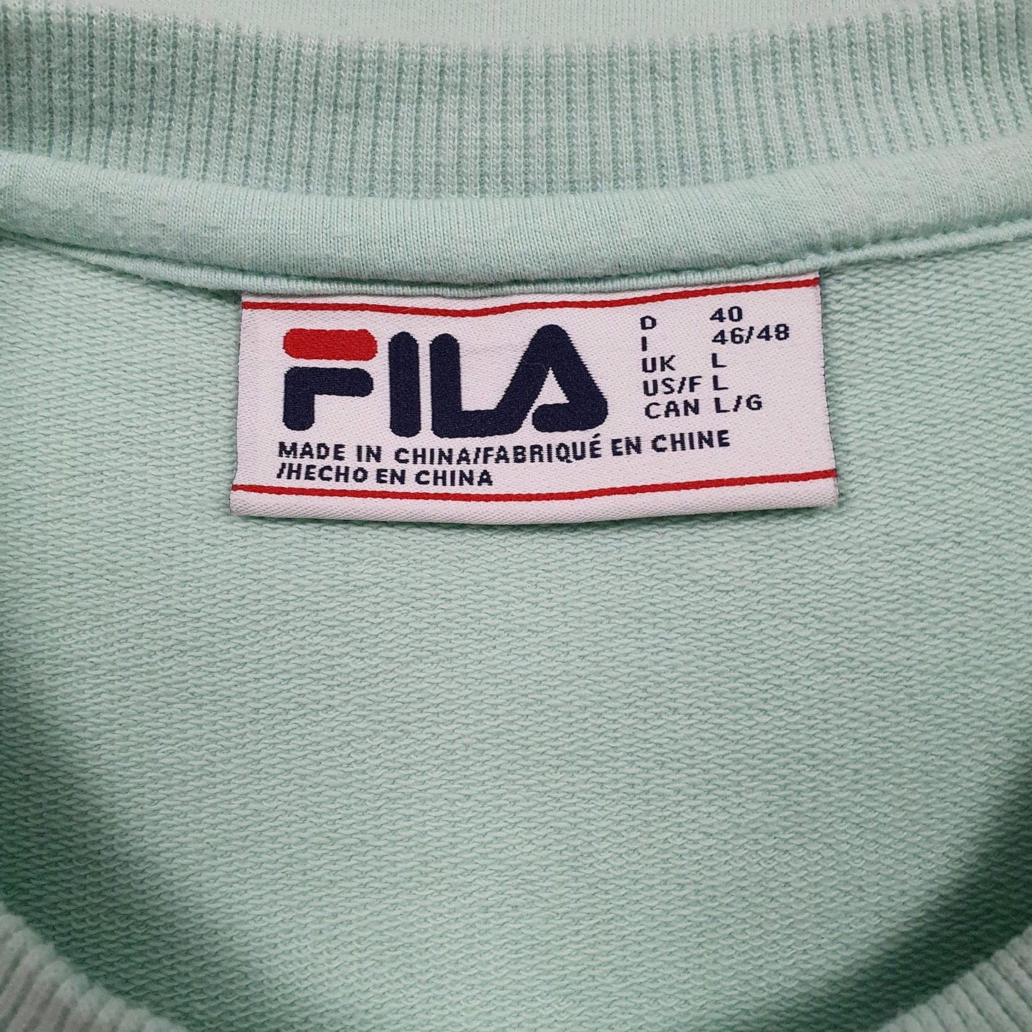 Womens Green Fila  Crewneck Jumper