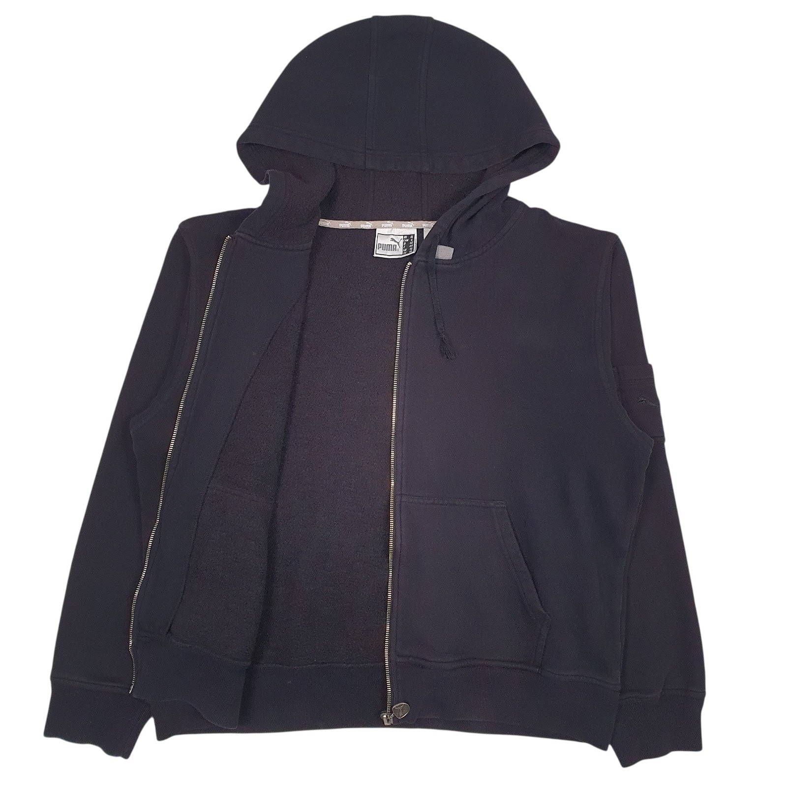 Womens Black Puma  Full Zip Jumper