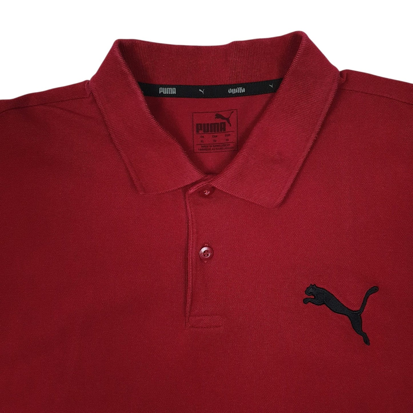 Mens Red Puma  Hoodie Polo Shirt