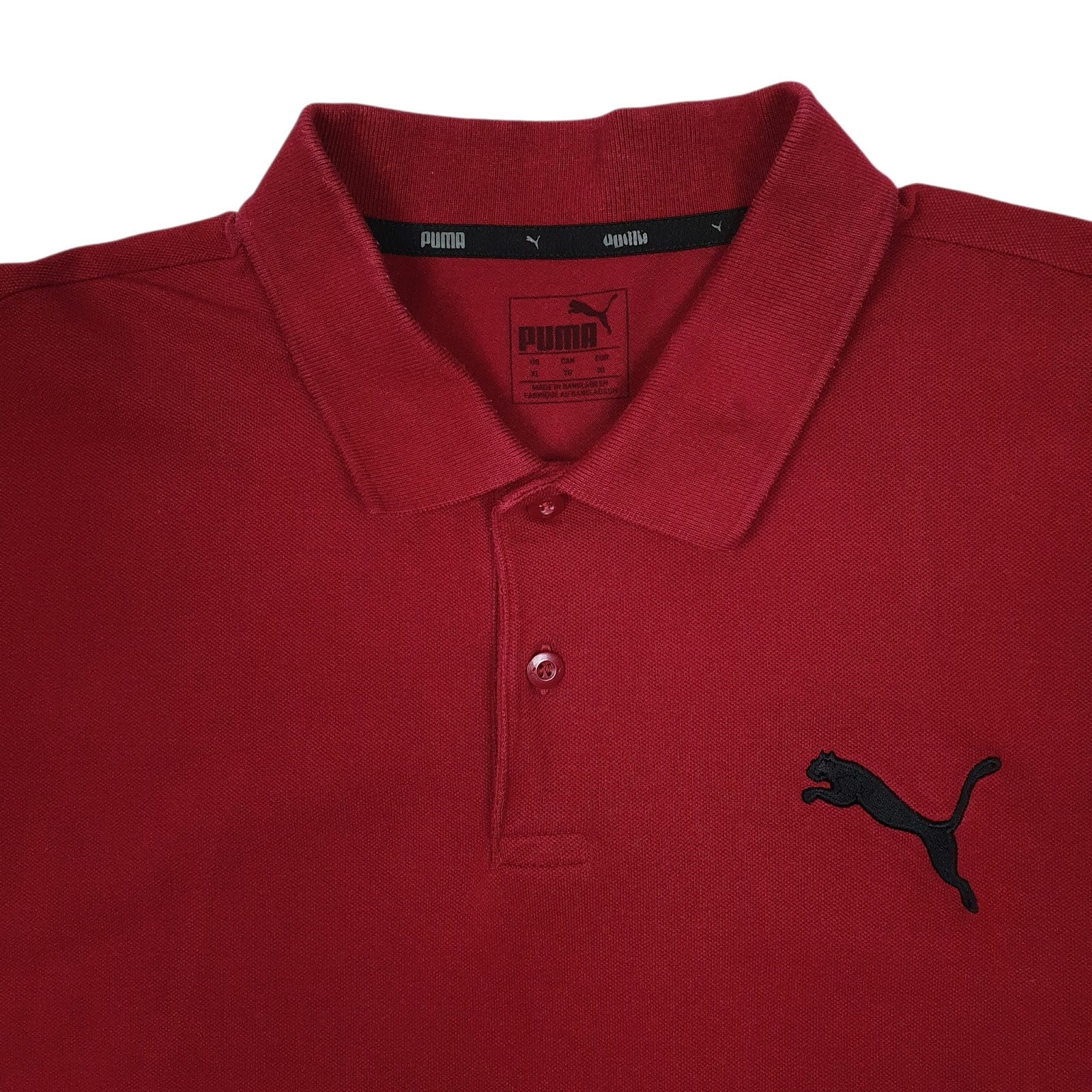 Mens Red Puma  Hoodie Polo Shirt