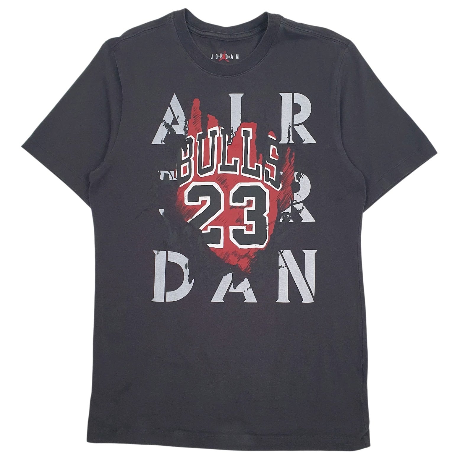 Mens Grey Nike Air Jordan Chicago Bulls Short Sleeve T Shirt