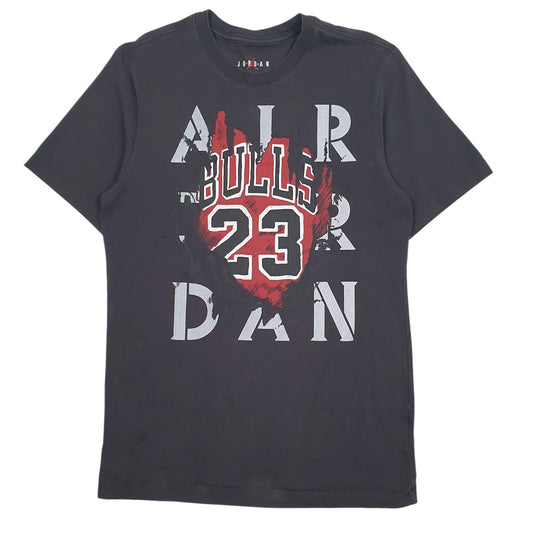 Mens Grey Nike Air Jordan Chicago Bulls Short Sleeve T Shirt