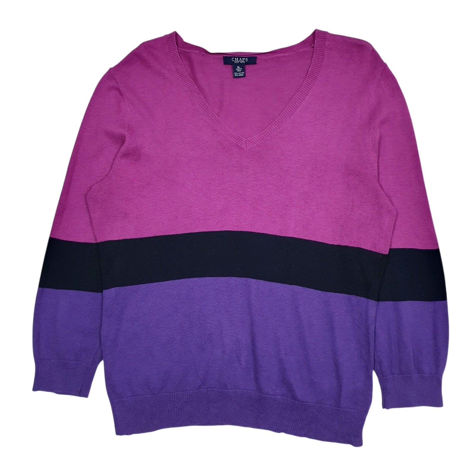 Womens Pink Chaps  V Neck Jumper