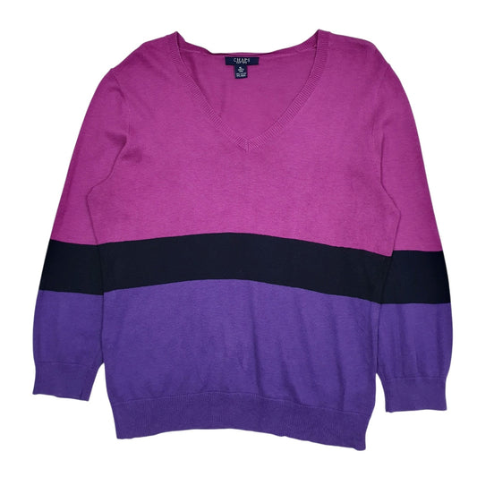 Womens Pink Chaps  V Neck Jumper