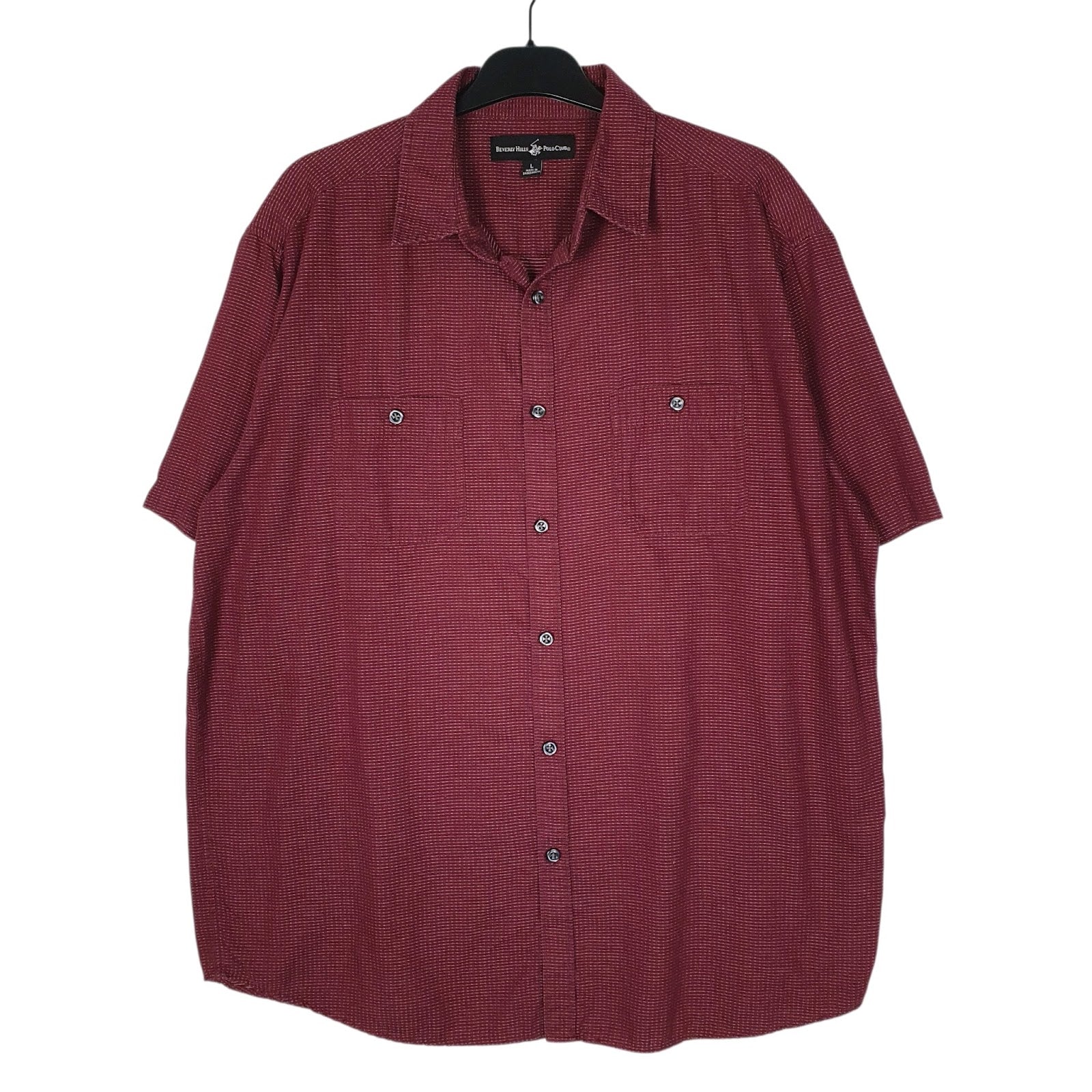Mens Burgundy Beverly Hills Polo Club  Short Sleeve Shirt