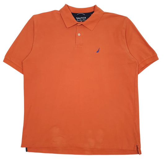 Mens Orange Nautica  Short Sleeve Polo Shirt
