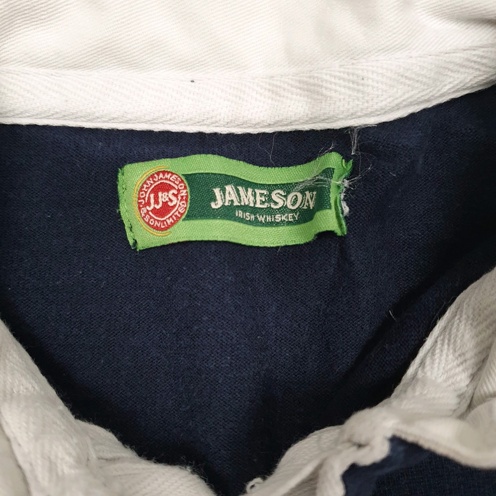 Mens Navy James Irish Whiskey Rugby Crewneck Polo Shirt