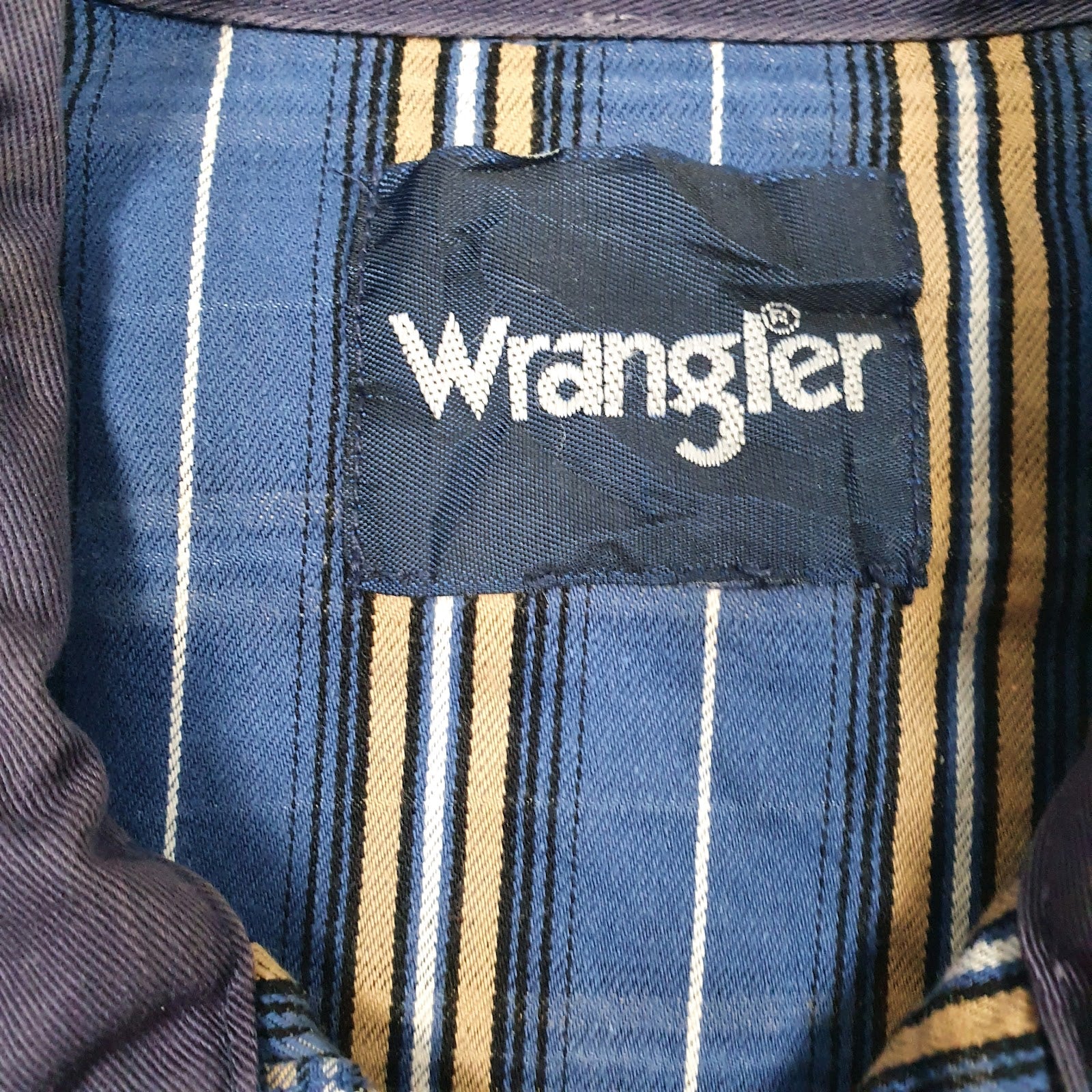 Mens Blue Wrangler Pearl Snap Workwear  Shirt