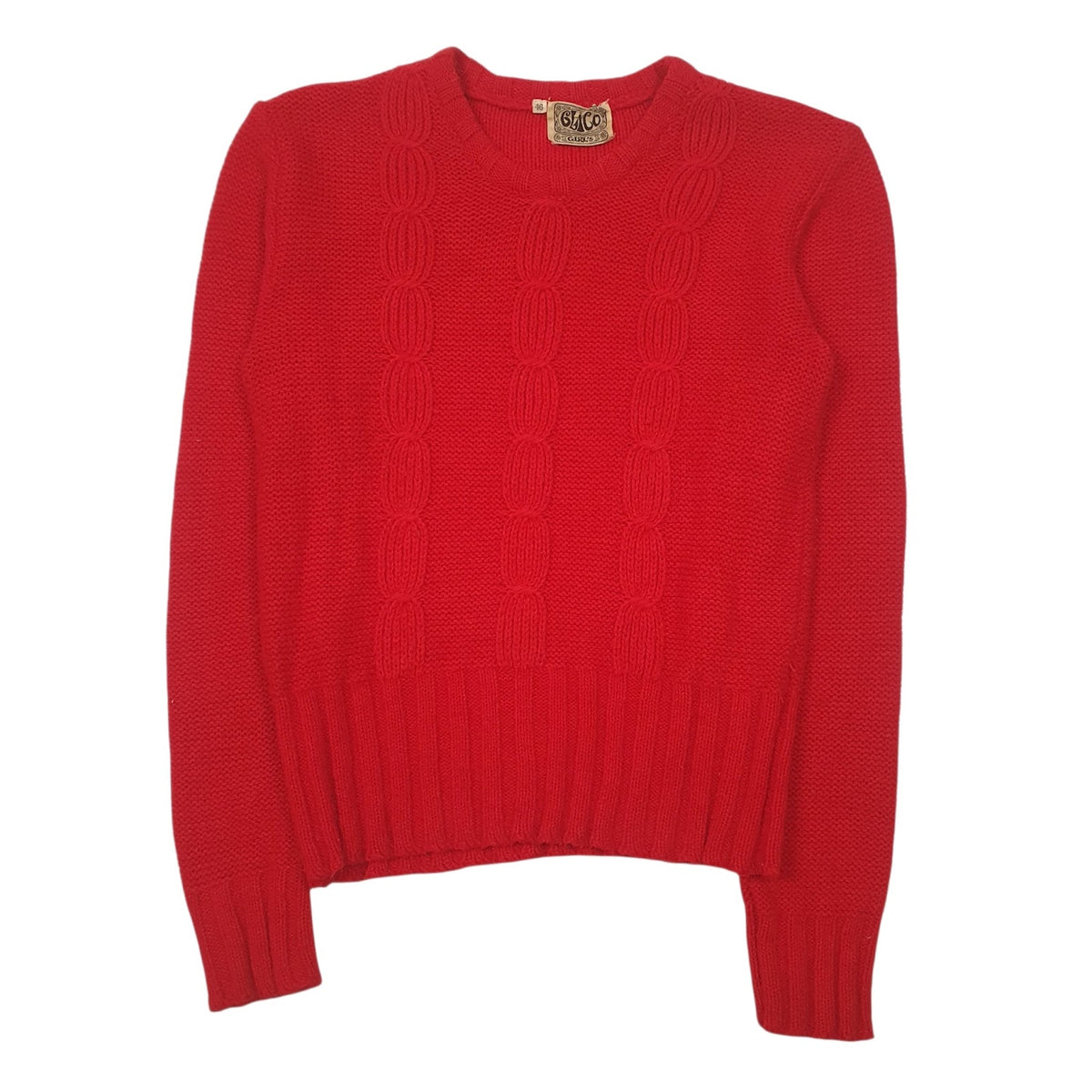 Womens Red Glico Vintage Knit Crewneck Jumper