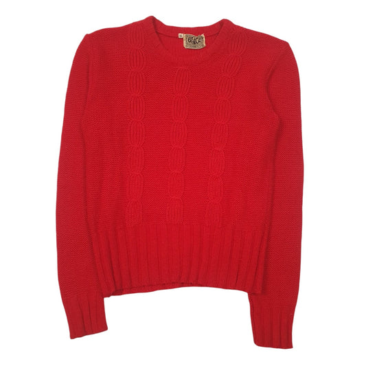 Womens Red Glico Vintage Knit Crewneck Jumper