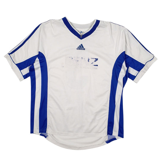 Mens White Adidas Vintage 2000s Football Shirt Short Sleeve T Shirt