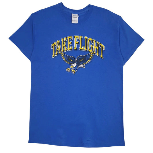 Mens Blue Gildan Take Flight Short Sleeve T Shirt