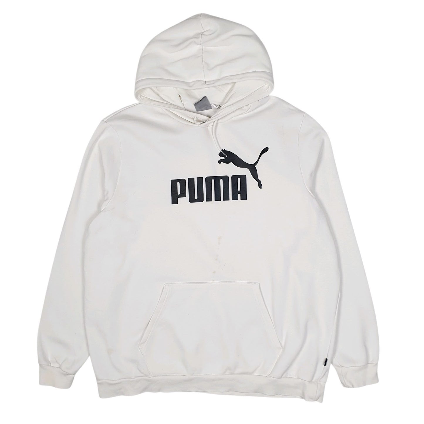 Mens White Puma  Hoodie Jumper