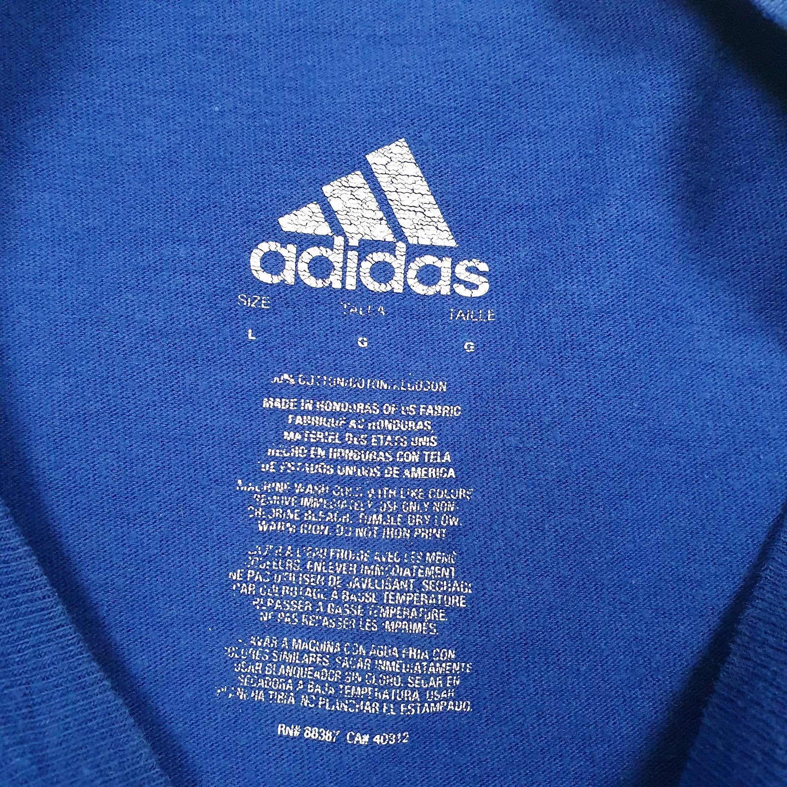Mens Blue Adidas   T Shirt