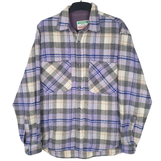 Mens Purple Wampum Vintage Made In Italy Long Sleeve Shirt