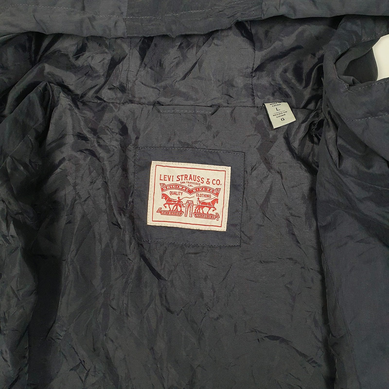 Womens Navy Levis Lightweight Hooded  Coat