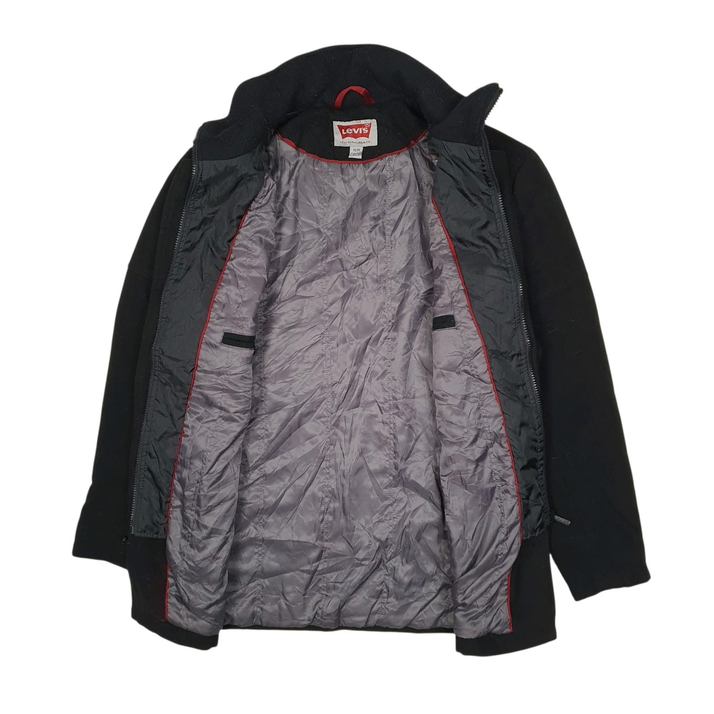 Mens Black Levis Duffle Formal  Coat