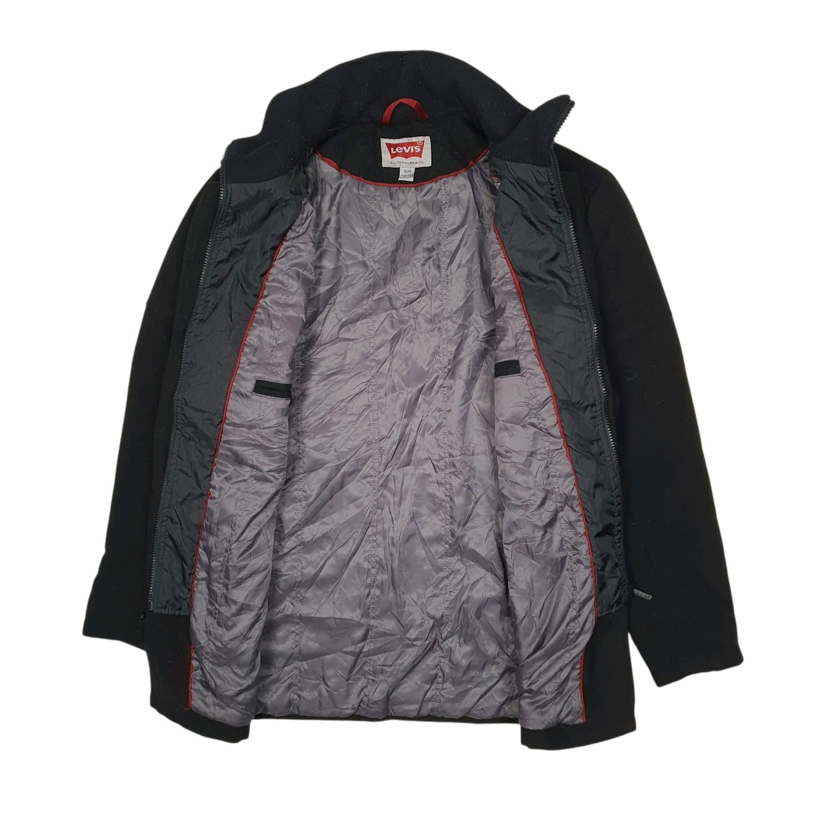 Mens Black Levis Duffle Formal  Coat