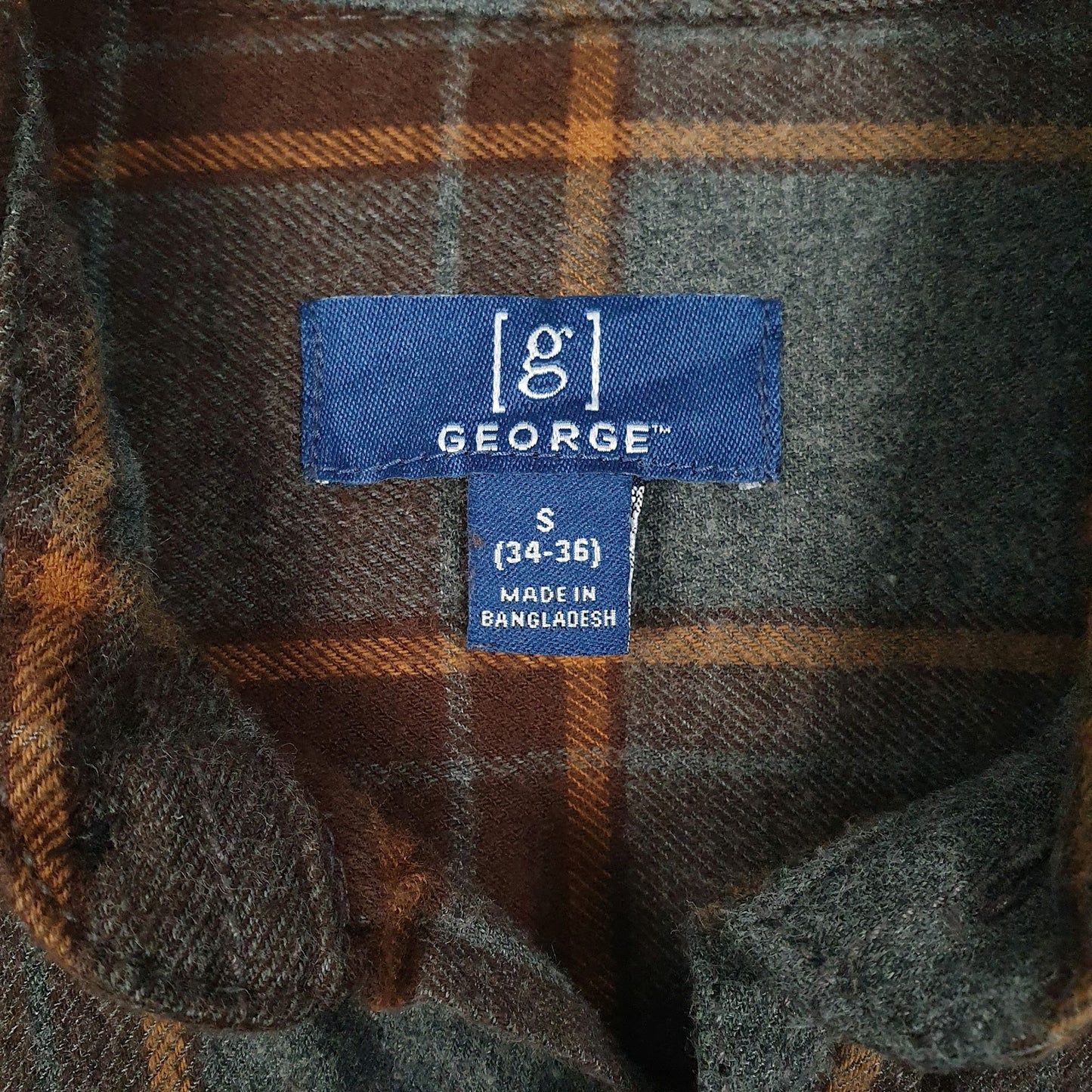 Mens Grey George Flannel  Shirt