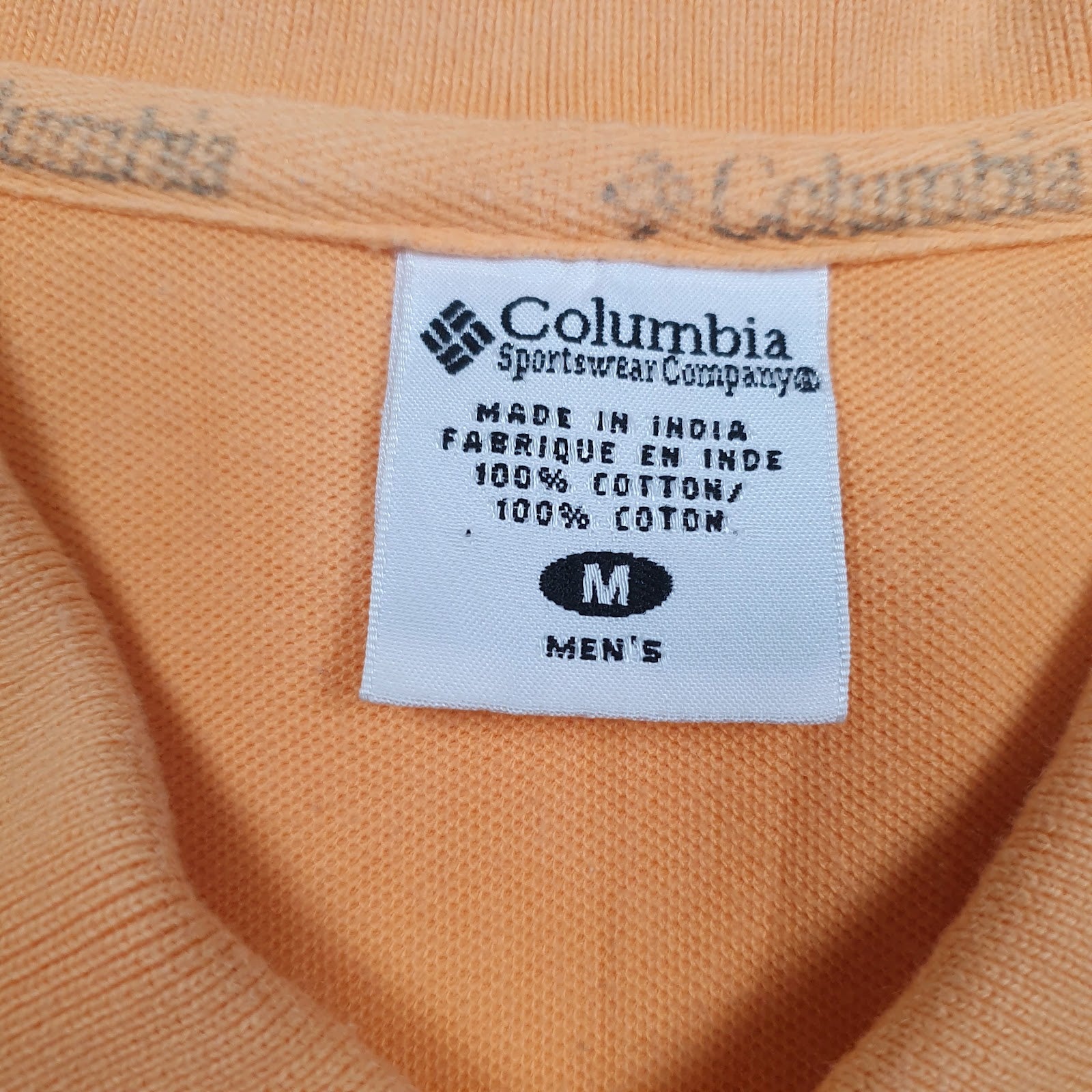 Mens Orange Columbia Sportswear Company Vintage  Polo Shirt